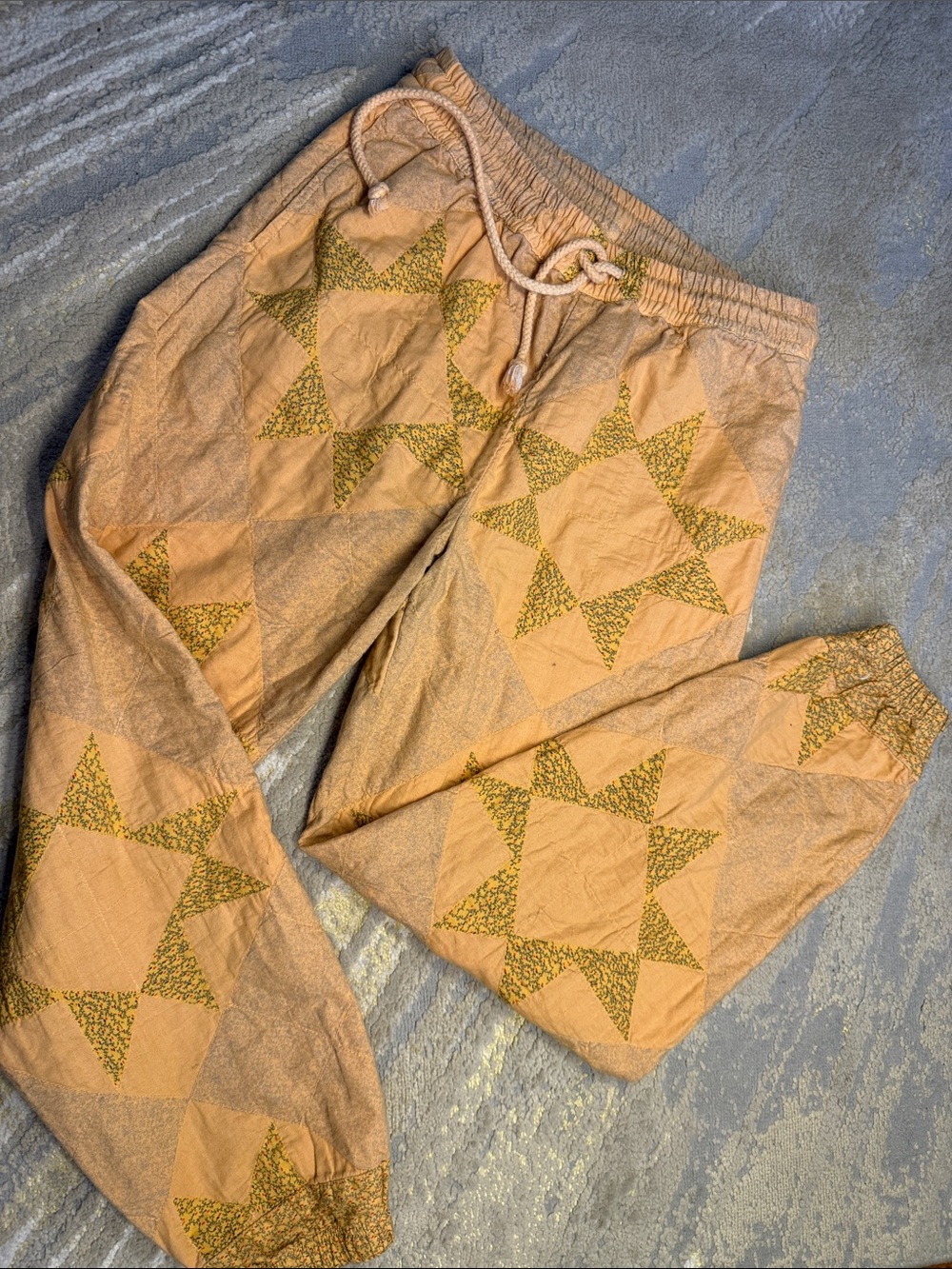 Kimchi Blue Tan Joggers with Olive Star Print